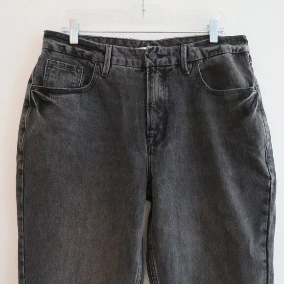 GOOD AMERICAN Good 90's Icon High Waisted Loose Ripped Jeans Black267 - Size 32 - Picture 4 of 14